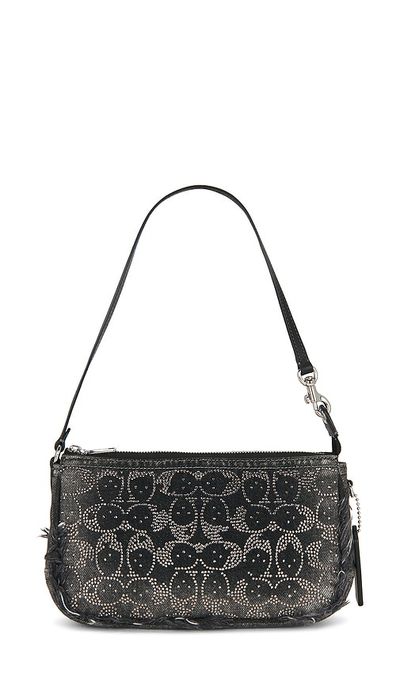 Coach Coach Distressed Denim Crystal Signature Plaza Bag
