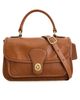 Coach Coach Glazed Grain Leather Metropolitan Bag 24 Amber Brown One - 1