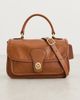 Coach Coach Glazed Grain Leather Metropolitan Bag 24 Amber Brown One - 2