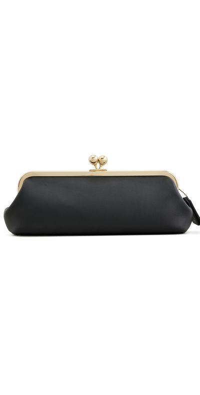 Coach Coach Glovetanned Leather Kisslock Frame 30 Bag Black One