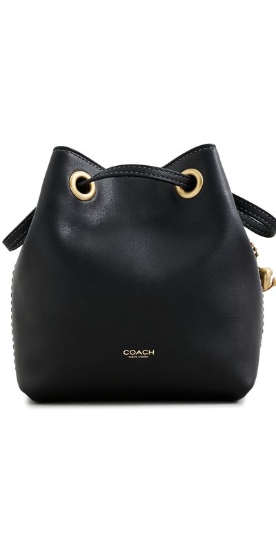 Coach Coach Leather Jade Drawstring Bag Black One