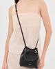 Coach Coach Leather Jade Drawstring Bag Black One - 3