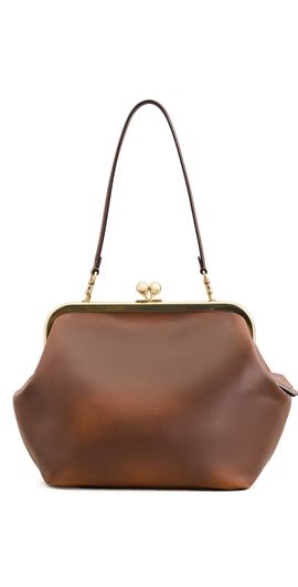 Coach Coach Loved Leather Kiss-Lock Frame Bag 27 Brown One