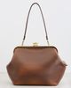 Coach Coach Loved Leather Kiss-Lock Frame Bag 27 Brown One - 2