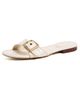 Coach Coach Margot Leather Flat Sandals Chalk - 1