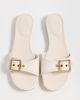 Coach Coach Margot Leather Flat Sandals Chalk - 2