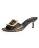 Coach Coach Margot Oversized Buckle Sandals Black Loved Leather - 1