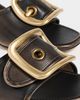 Coach Coach Margot Oversized Buckle Sandals Black Loved Leather - 6