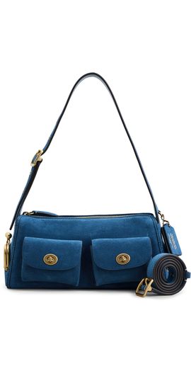 Coach Coach Originals Suede Turnlock Haversack Bag 27 Blue Jay One
