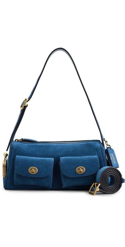 Coach Coach Originals Suede Turnlock Haversack Bag 27 Blue Jay One