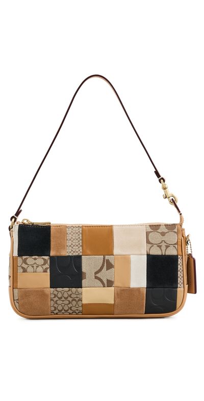 Coach Coach Patchwork Leather Plaza Shoulder Bag Brown Multi One