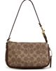 Coach Coach Recycled Signature Leather 18 Plaza Bag Tan Brown One - 1