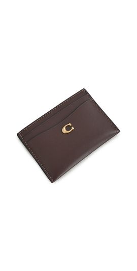 Coach Coach Refined Calf Leather Essential Card Case Maple One