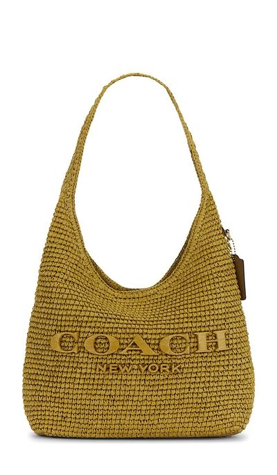 Coach Coach Refined Weave Straw Brooklyn 28 Shoulder Bag