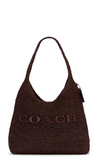 Coach Coach Refined Weave Straw Brooklyn 34 Shoulder Bag