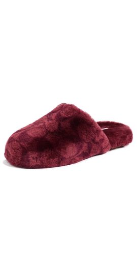 Coach Coach Shearling Slippers Dark Cherry