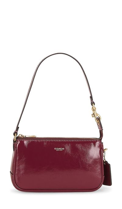 Coach Coach Shiny Crinkle Leather Plaza Bag 18