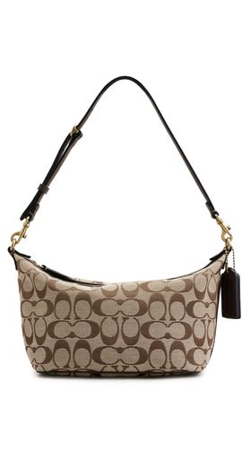 Coach Coach Signature Jacquard Pouch Shoulder Bag Khaki Maple One