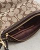 Coach Coach Signature Jacquard Pouch Shoulder Bag Khaki Maple One - 6