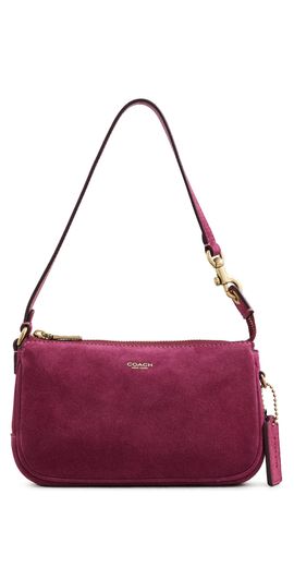 Coach Coach Suede Plaza Shoulder Bag Dark Fuchsia One