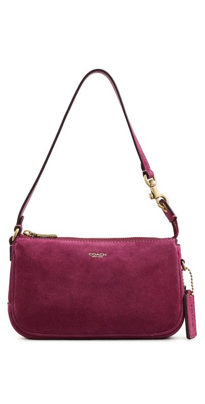Coach Coach Suede Plaza Shoulder Bag Dark Fuchsia One