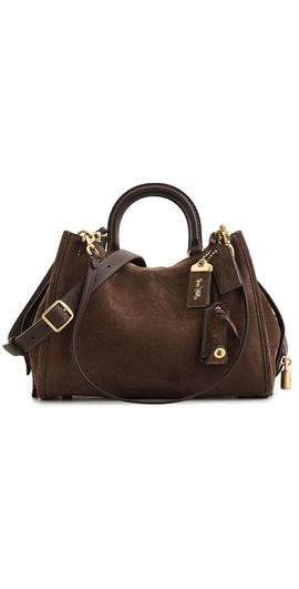 Coach Coach Suede Rogue Shoulder Bag Dark Chocolate One