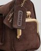 Coach Coach Suede Turn-Lock Haver Shoulder Bag Dark Chocolate One - 5