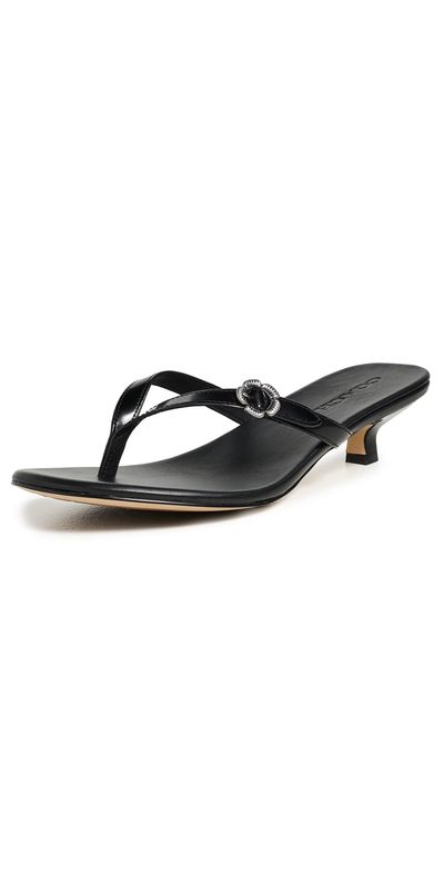 Coach Coach Tea Rose Thong Kitten Heels Black