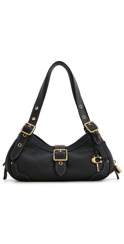 Coach Coach Textured Pebble Leather Drifter Shoulder Bag 31 Black One