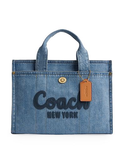 COACH Women's Denim & Leather Tote Bag