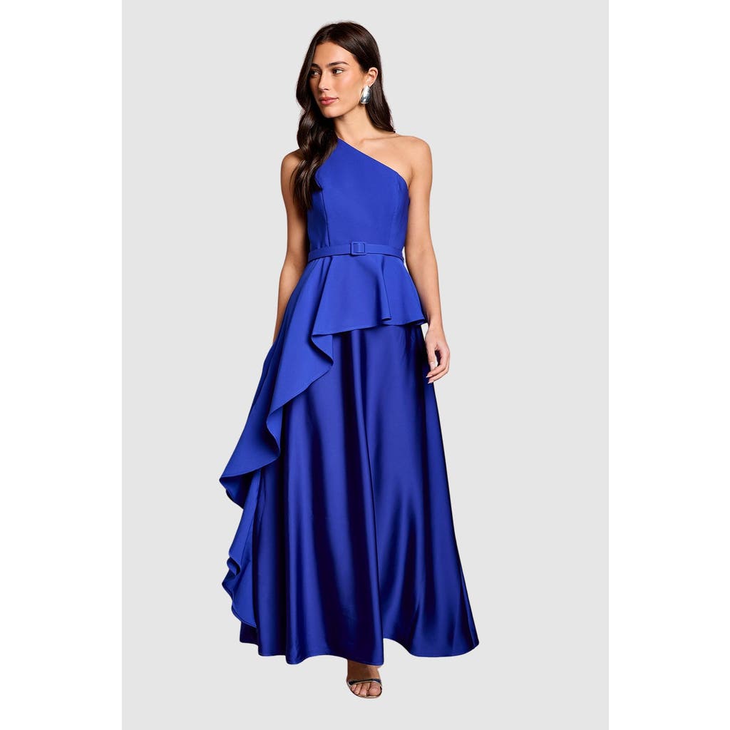 coast asymmetric dress Coast Women's Asymmetric Neckline Short Sleeve Belted Crepe Midi Dress in Red | Size: 12