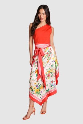 Coast Coast Bandage One Shoulder Printed Midi Dress