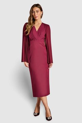Coast Coast Cape Sleeve Pencil Midi Dress