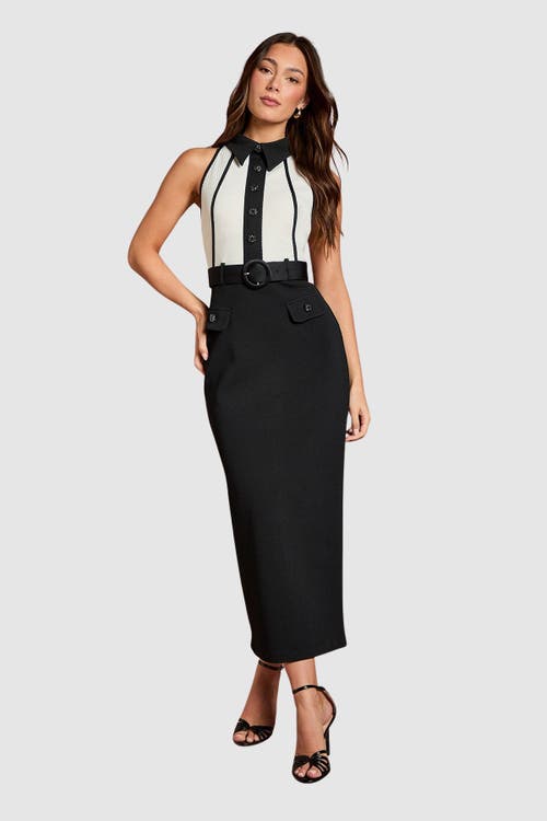 Coast Coast Collard Bandage Belted Pencil Dress