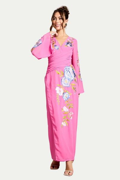 Coast Coast Embroidered V-Neck Wrap Dress