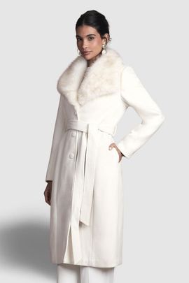 Coast Coast Faux Fur Collar Belted Midi Coat