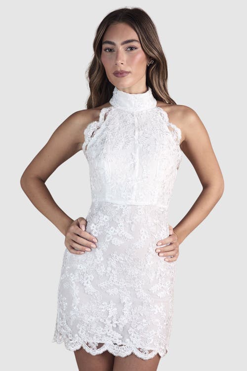 Coast Coast High Neck Mesh Mini Wedding Dress