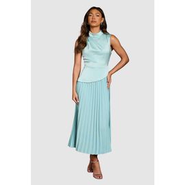 Coast Coast High Neck Pleated Midi Dress