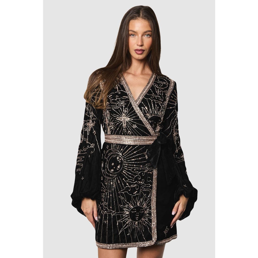 Coast Coast Party Sequin Velvet Wrap Mini Dress