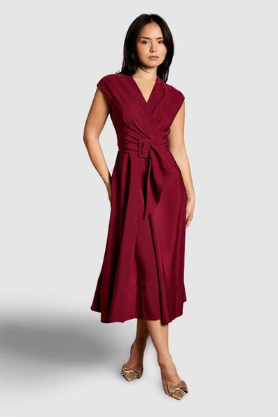 Coast Coast Petite Belted Crepe Dress