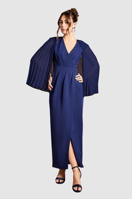 Coast Coast Pleated Cape Detail Crepe Pencil Dress
