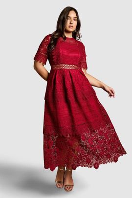 Coast Coast Plus Embroidered Lace Midi Dress