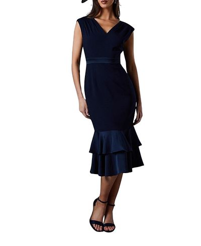 Coast Coast Satin Back Crepe Peplum Dress
