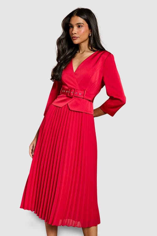 Coast Coast Satin Bodice Pleat Skirt Midi Dress