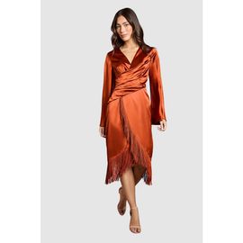 Coast Coast Satin Midi Wrap Dress
