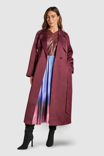 Coast Coast Satin Occasion Belted Trench Coat