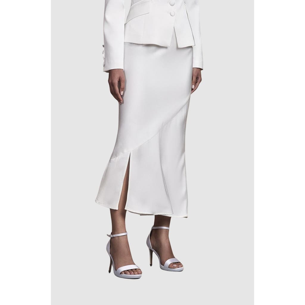 Coast Coast Satin Side-Split Fitted Midi Skirt