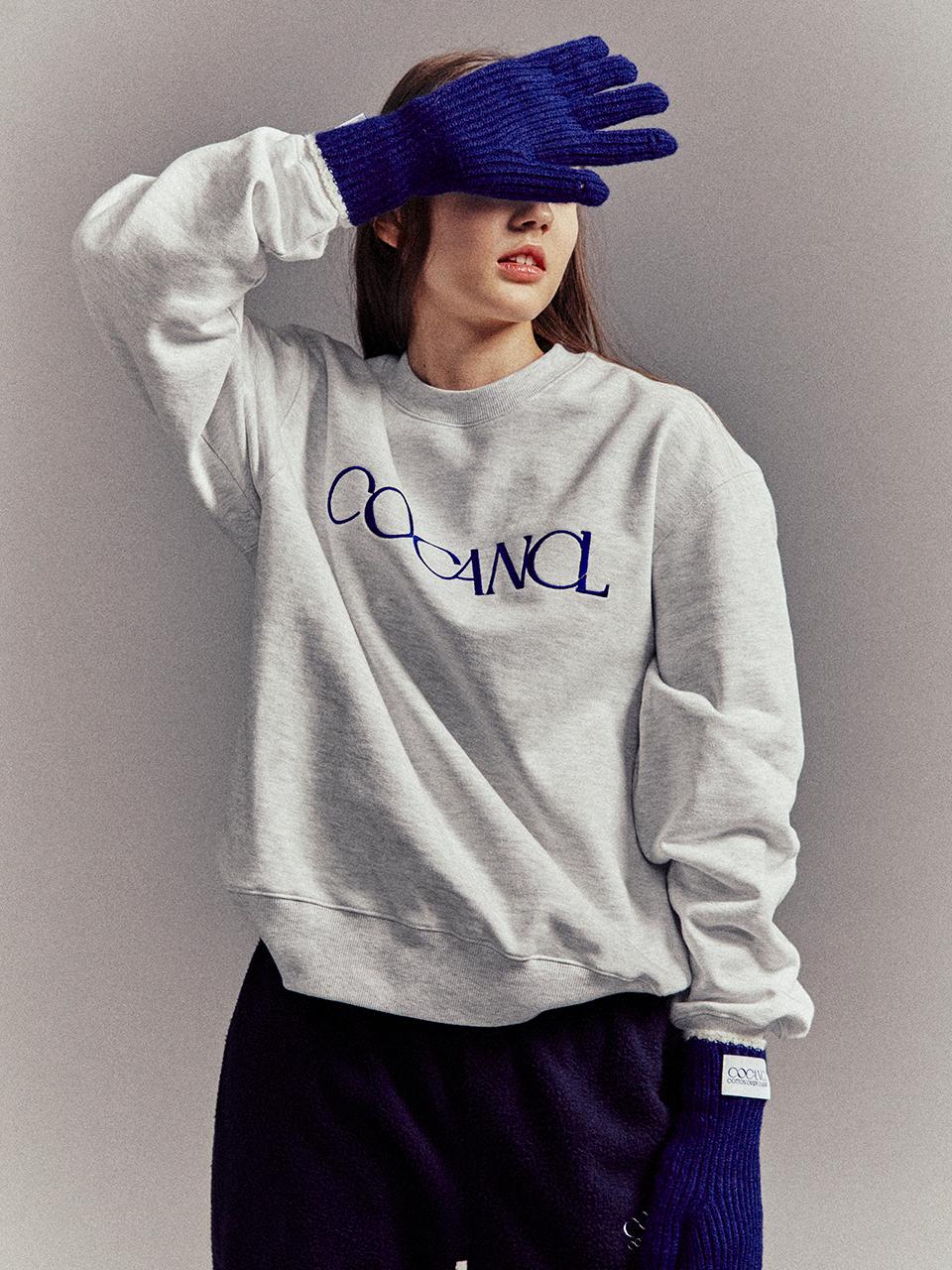 Cocancl Classic Logo Cotton Fleece Sweatshirt [Light Grey]
