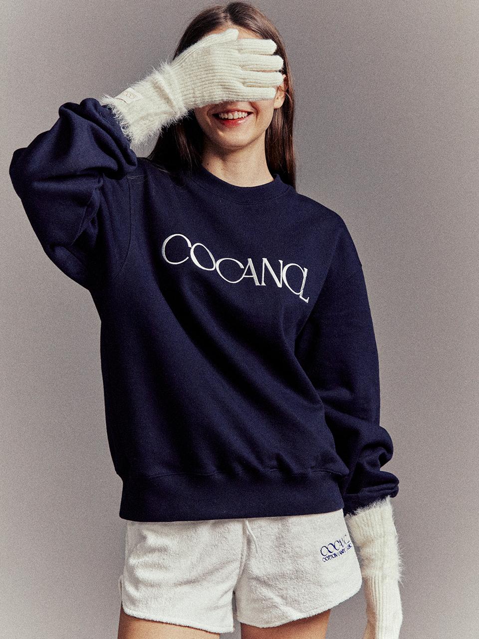 Cocancl Classic Logo Cotton Fleece Sweatshirt [Navy]