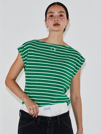 Cocancl Nautical Striped Sleeveless Top